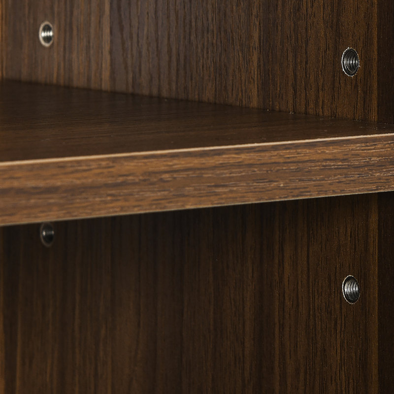 Bibliothèque standard en bois avec dispositif anti-basculement, Noyer
