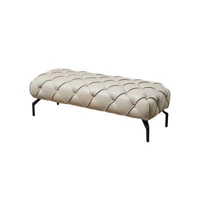 Banc rembourré en cuir Nordic Light Luxury