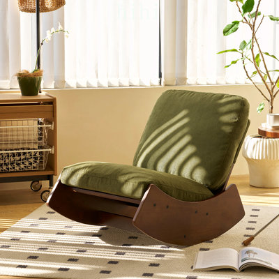 Chaise berçante confortable, tissu d'ameublement de haute qualité, structure en bois massif, parfaite pour plusieurs environnements, ensemble de 2