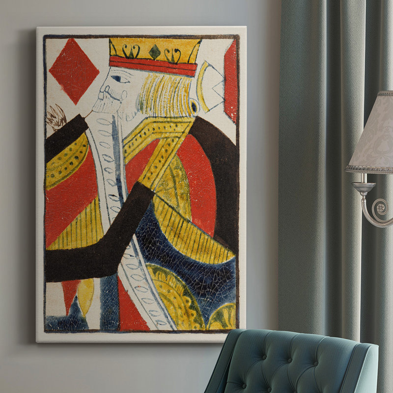 Cartes rétro III - peinture sur toile tendue, H 18 po x l 12 po x P 1 po