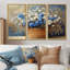 Ensemble d'art mural bleu et blanc jardin de ferme - fleurs sauvages-107183793-107183799