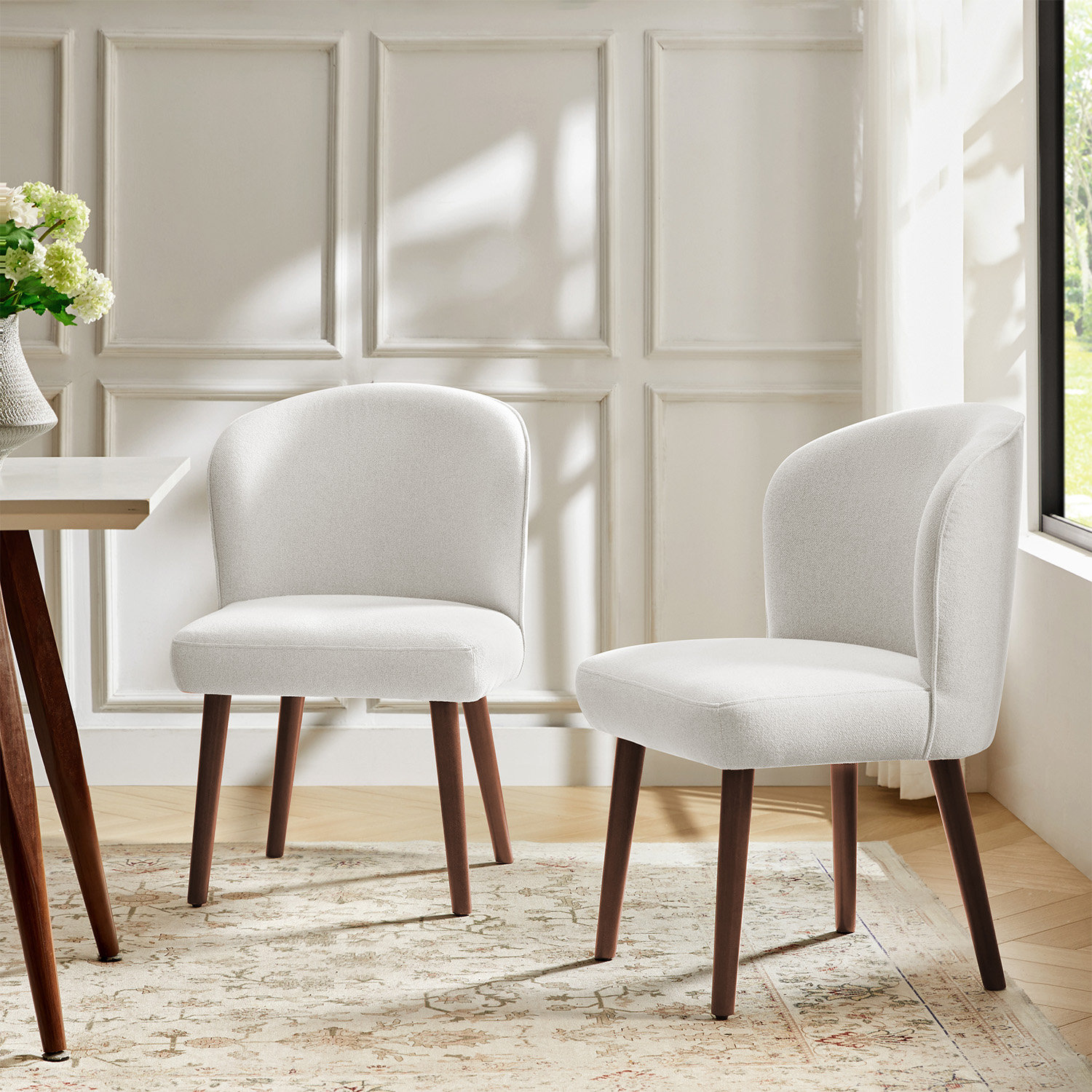 Davia Upholstered Dining Chair, White