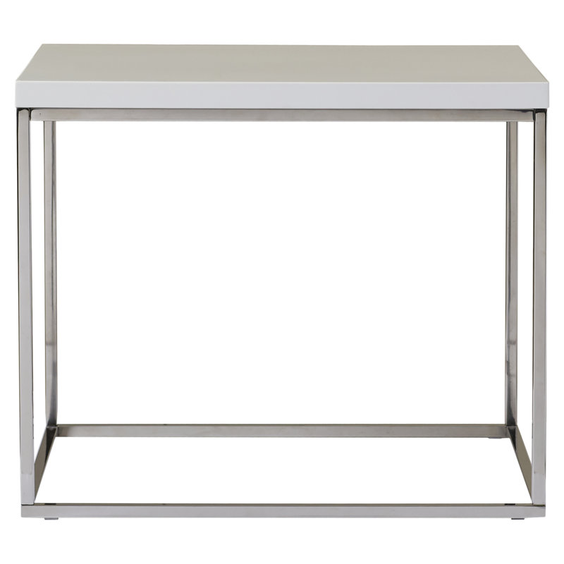 Valeta End Table, White Lacquer
