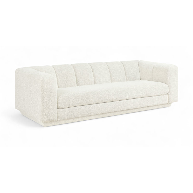 Canapé en tissu 95 po Chiquita, Tissu crème