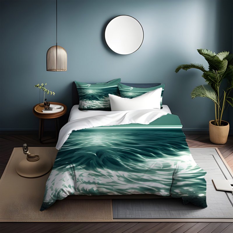 Polyester Abstract Duvet Cover, King Duvet Cover + 2 King Shams
