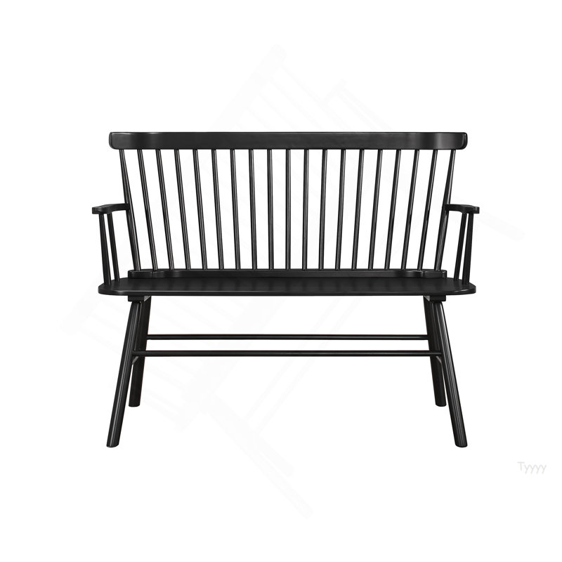 Chaise en bois noir 1pc, Noir