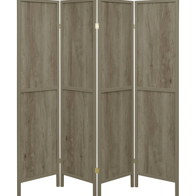 4 Paravents gris rustique en bois flotté, teinte, 68,98 po de hauteur x 69,5 po de largeur, 0,76 po de profondeur, pin et paravent pliant avec style, 68,98 po x 69,5 po x 0,76 po, pin, placage