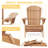 Set of 2 Solid Wood Folding Adirondack Chairs, Outdoor Patio Chairs with Embossed Wood Grain, Weather-Resistant Fire Pit Chairs with Wide Armrests for Backyard, Porch, Lawn & Deck-1828172834