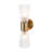 2 - Light Pleated Glass Hourglass Up And Down Cone Wall Light