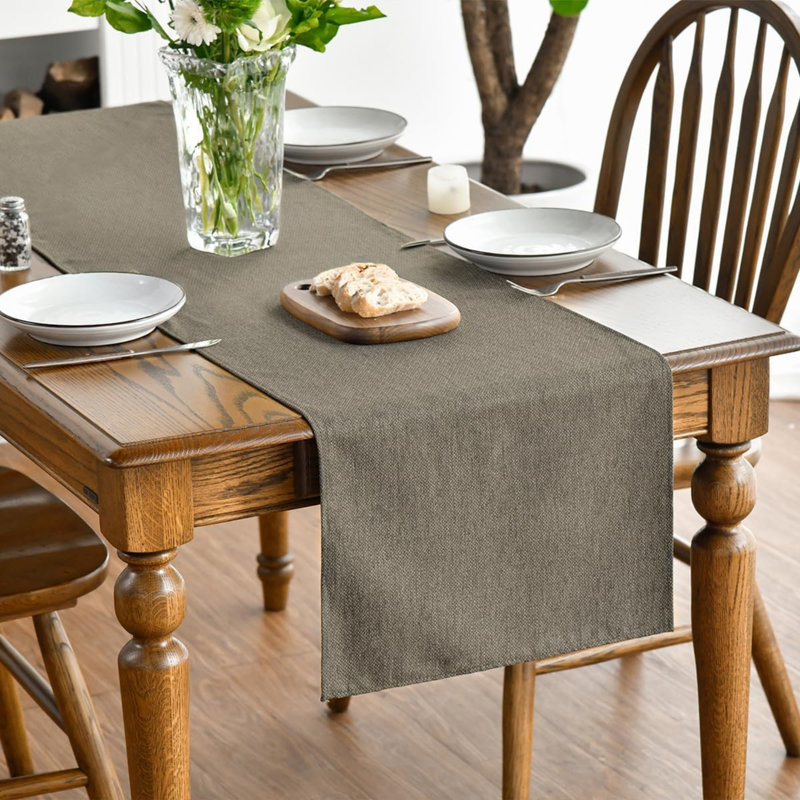 Coffee Brown Table Runner 40x180 cm | Seasonal Summer Winter Machine Washable Kitchen Dining Table Decoration for Home Party Decor