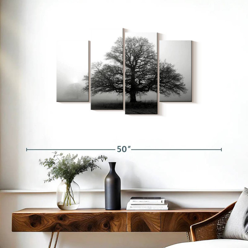 Arbre Harnek dans la brume, H 22 po x l 36 po