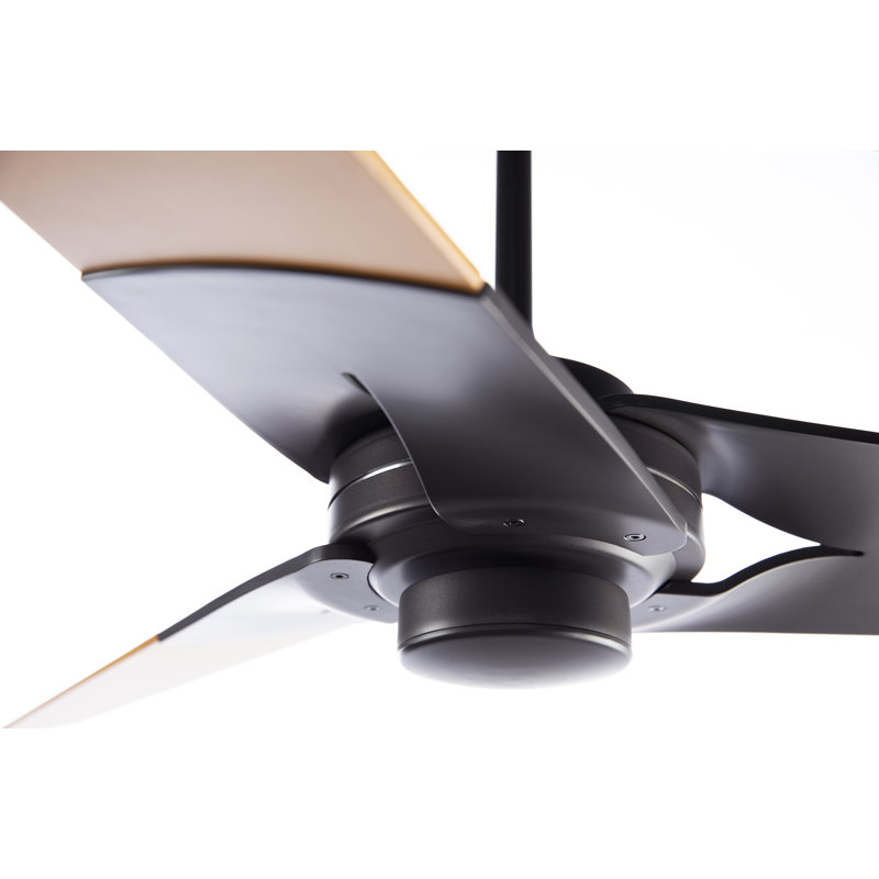 Torsion LED Downrod Ceiling Fan, Handheld Remote Control (2-wire), Maple, Dark Bronze