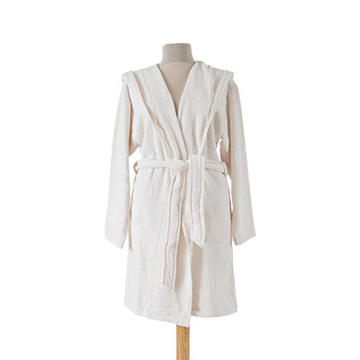 Peignoir au-dessus du genou 100% coton avec capuche Leong