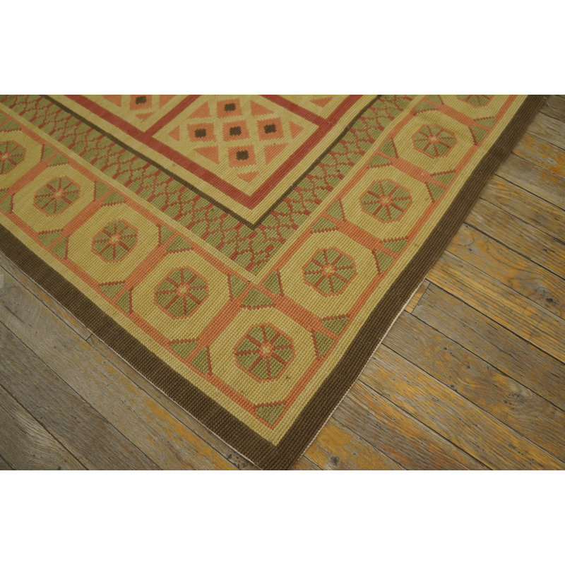 Flatweave Wool Geometric Area Rug, 9' X 12'