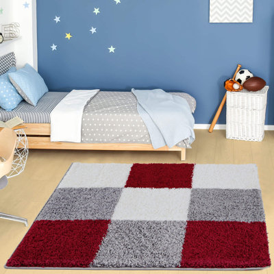 Myshaggy Collection Rugs Geometric Design in Red