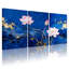 Ensemble de 3 toiles murales à motif de fleurs de lotus-680882979