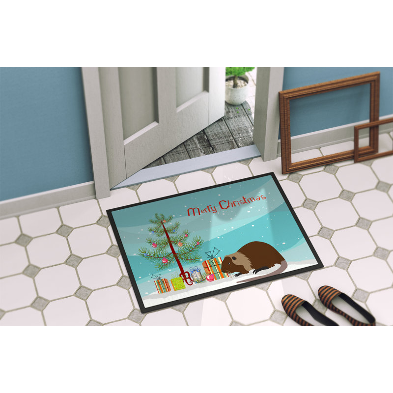 Roselyn Non-Slip Christmas Outdoor Doormat, Rectangle 1'6 x 2'3"
