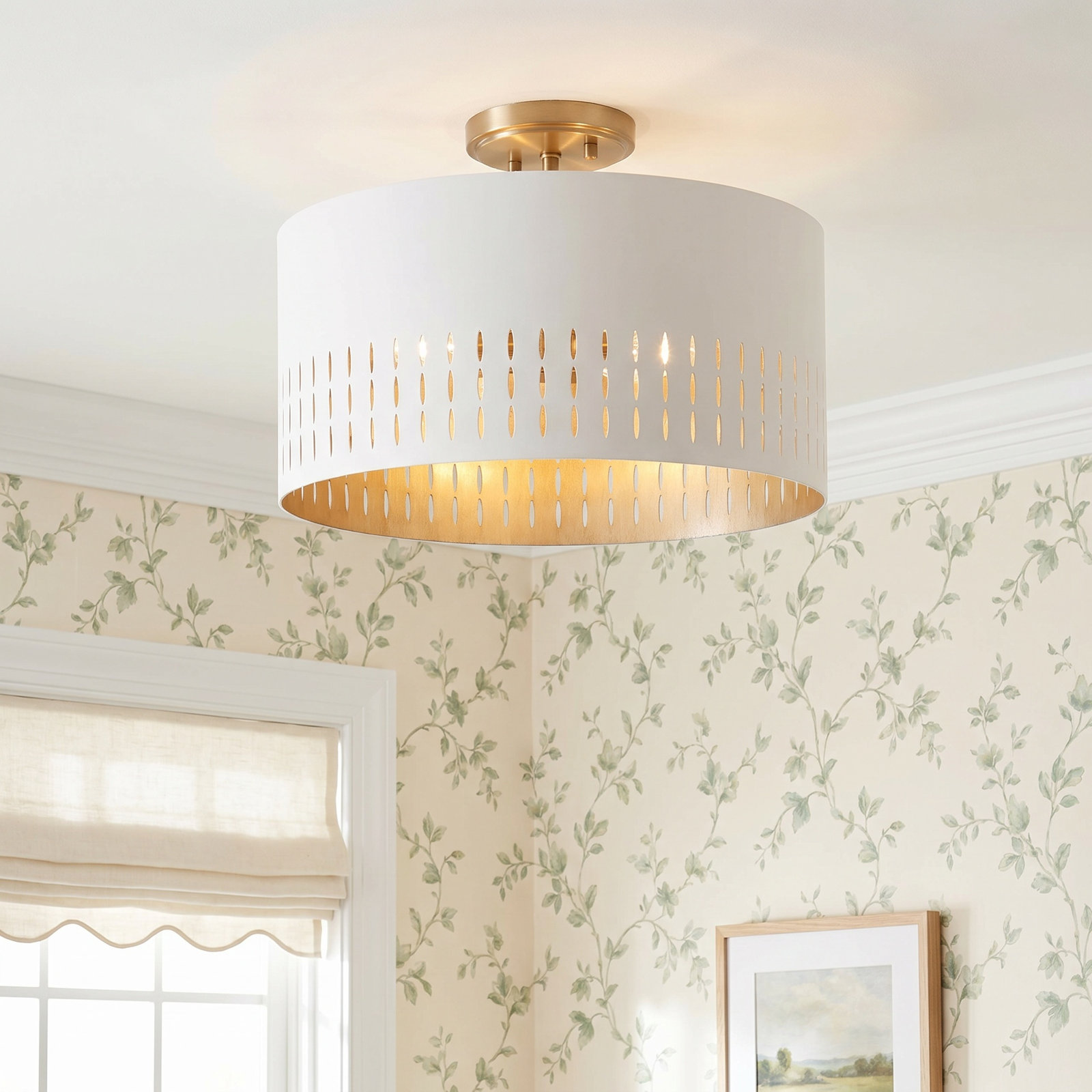Emelia 3 Light Metal Semi Flush Mount
