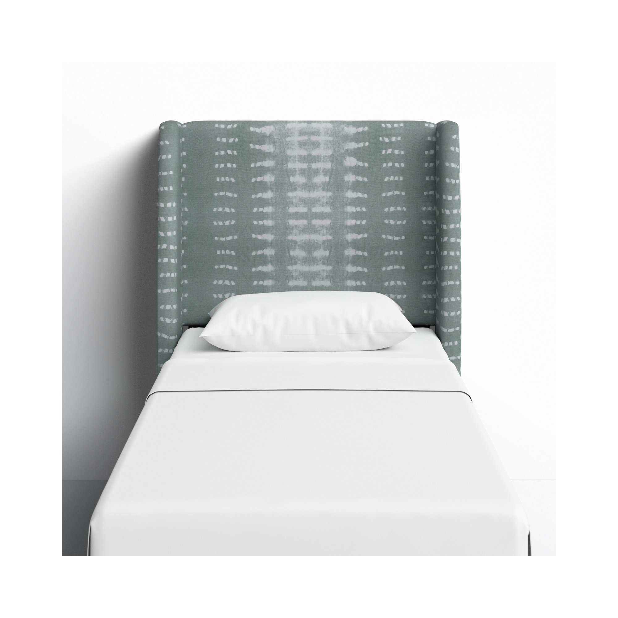 Tilly Upholstered Headboard, Asha Blue Ikat, Twin