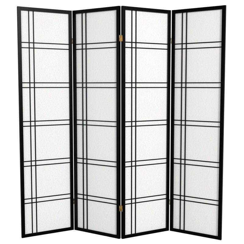 Cloison en papier de riz pliable Keitez, Noir, 4