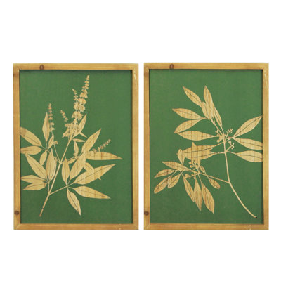 Bois, ensemble d'art mural vert 20,25 po