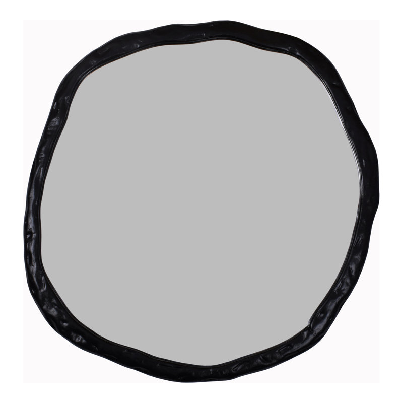 Nola Aluminum Novelty Mirror, Black, 36.5" x 36.5"