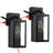  2-pack 12.5in. Matte Black Outdoor Wall Lantern Sconce With Built-in Outlet