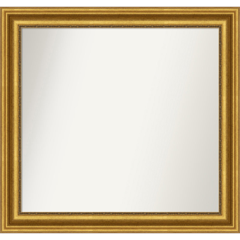 Miroir de salle de bain Jashawna, 33,75 po x 35,75 po, Doré