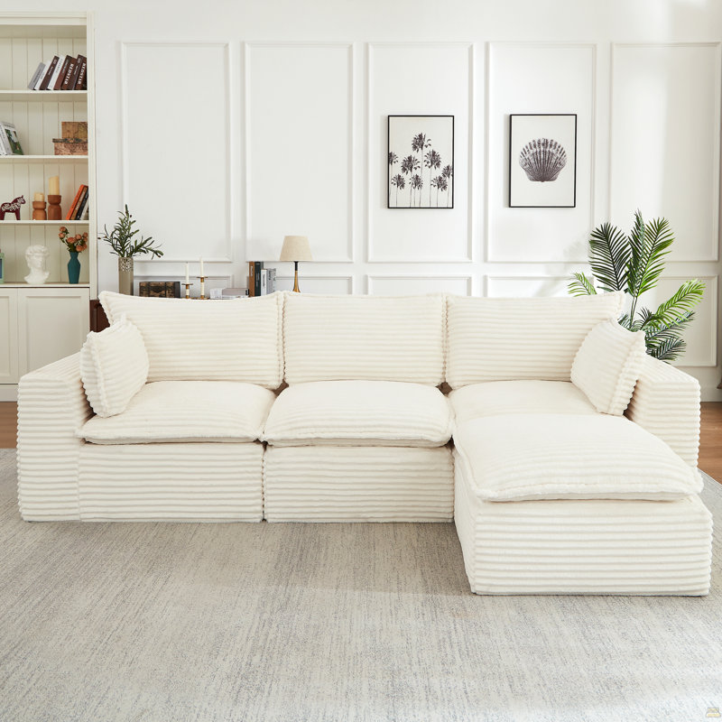 Canapé modulaire Cloud, 30,3 po H x 109,4 po L x 39,4 po P, 3, Blanc