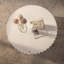 Table de rangement ronde cannelée avec couvercle amovible - Blanc