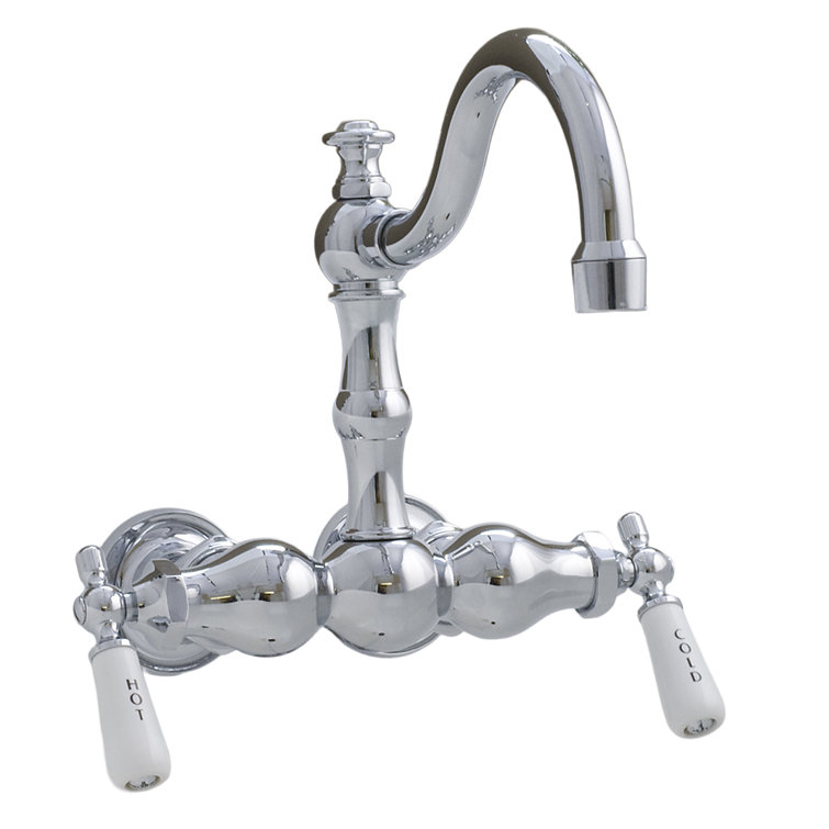 P1004 3 Ball Tub Faucet with Fixed Arched Spout and Centers