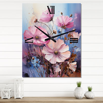 Deian - Horloge murale champ de fleurs
