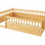 Structure de lit double, rails hauts, bois naturel avec rangement, support pour lit d'apprentissage, profil bas à DEL pour plus d'autonomie