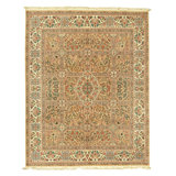 High-Quality Hand-Knotted Beige And Ivory Area Rug