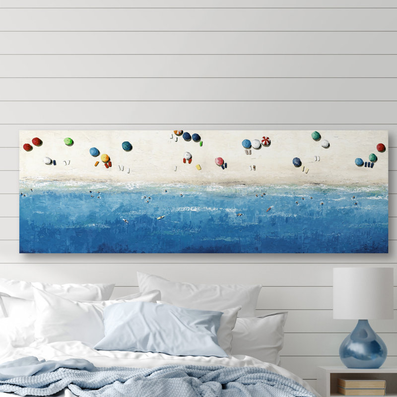 Beach Getaway 1 Piece Wrapped Canvas Painting, 25cm H x 76cm W x 3.81cm D