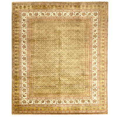 Tapis de haute qualité noué à la main, de couleur or et beige