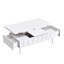 Table basse à plateau relevable avec 2 tiroirs, table basse moderne avec plateau pliable, table basse réglable multifonctionnelle avec compartiment de rangement dissimulé pour le salon-14295132