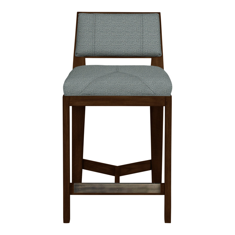 Scoville By Thom Filicia Upholstered Bar Stool with Solid Wood Frame, Hampton, Tuck Cobalt