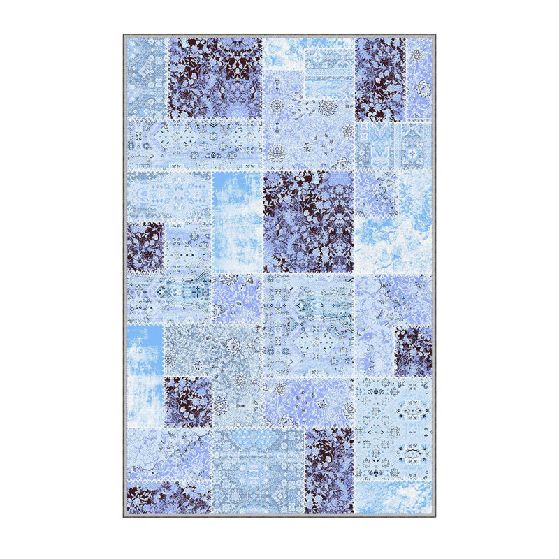Premium Woven Area Rug, 5.2 x 7.5 Feet, 100% Polyester, 0.3 Inch Pile Height | Antibacterial, Non-Slip PVC Felt Dot Underside | Machine Washable, 3D Digital Print, Ideal for Living Room & Bedroom Decor