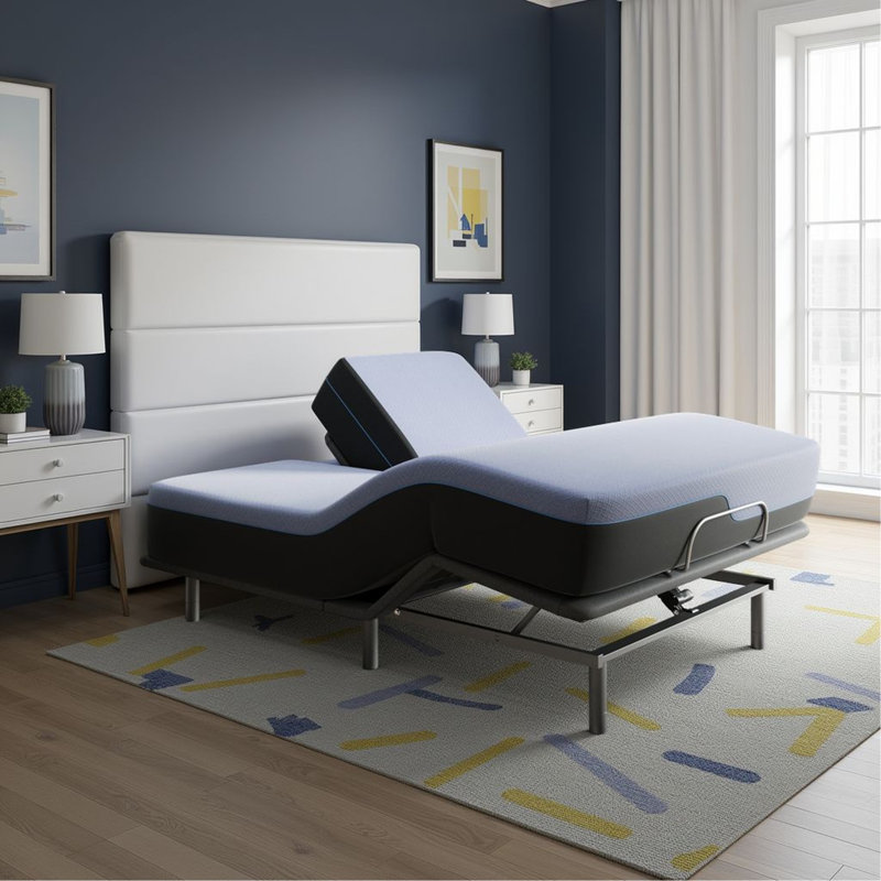 Refresh 12 Inch Flex Top Memory Foam Hybrid Mattress And Adjustable Base Bundle