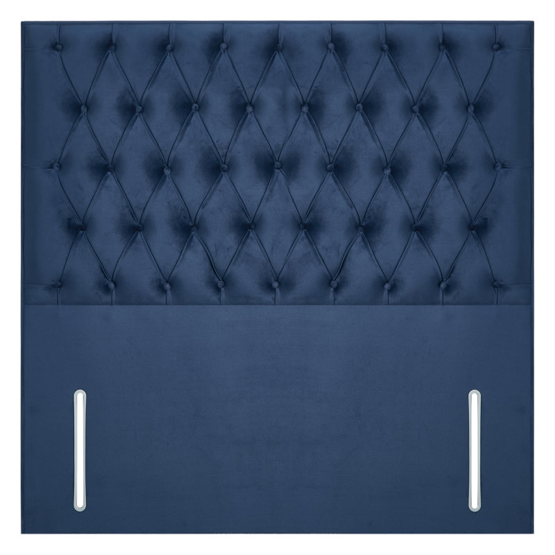 Upholstered Headboard, Navy, Small Double (4'), Velvet