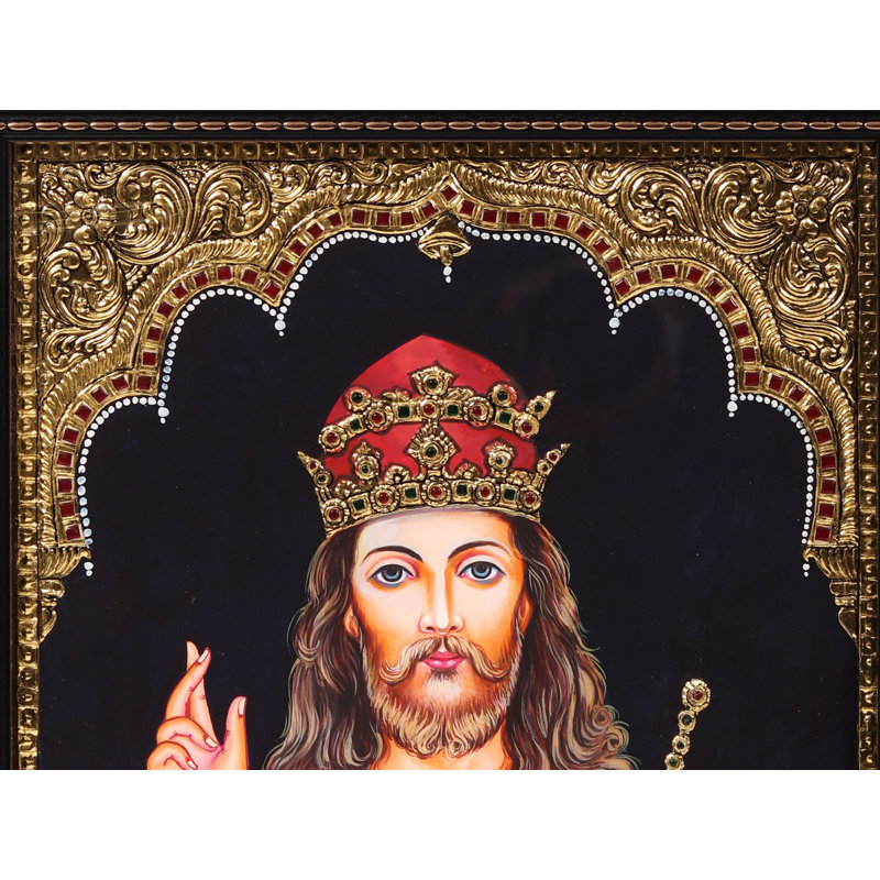 Jésus-Christ encadré, peinture de Tanjore