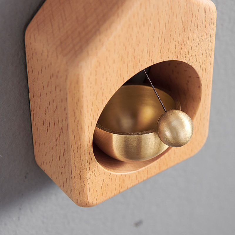 Carillon de maison en forme de maison avec ventouse magnétique, Naturel