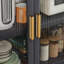 Étagère de cuisine à portes ouvertes Placard de plancher à plafond à plusieurs niveaux Armoire de rangement pour micro-ondes Armoires latérales Armoires de rangement Armoires de rangement de couleur grise