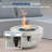 Outdoor Propane Fire Pit Table, Weatherproof Round Propane Gas Fire Table