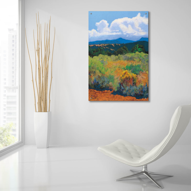«Distant Hills» par Mary Silverwood, art mural en verre acrylique, H 36 po x l 24 po x P 0,2 po
