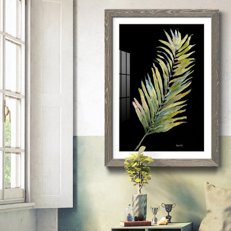 Frond - reproduction de cadre photo sur papier, H 44 po x l 31 po x P 1 po, Cadre en papier gris