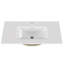 Lavabo de salle de bain en céramique blanche 32 po avec trou de robinet pré-percé pour meuble-lavabo 32 po, style minimaliste moderne | Idée de cadeau