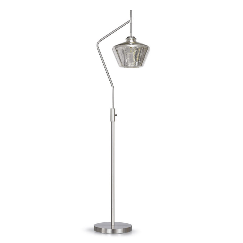 Lampe sur pied arquée 69 ", Nickel brossé
