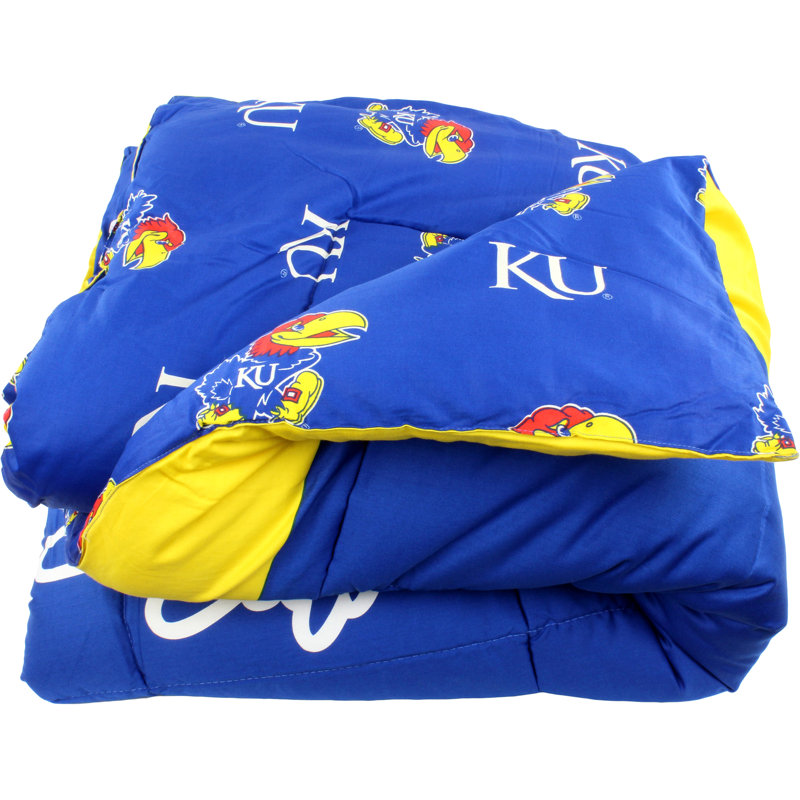 Ensemble d'édredon réversible NCAA, Édredon simple, Kansas
